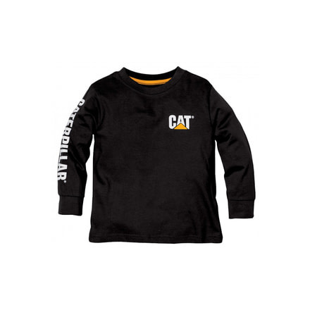 Caterpillar Kids Trademark Banner Long Sleeve T-Shirt, Black, 2T, 1510522-016-2T