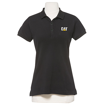 Caterpillar Logo Short Sleeve Polo Shirt, Black, Large 1620005-016-L