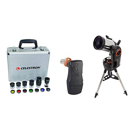 Celestron NexStar Evolution 6 Schmidt-Cassegrain Telescope w/ WIFI 12090 w/ Eyepiece - Filter Accessory Kit 94303 and SkyQ Link 2 WiFi Module 93973