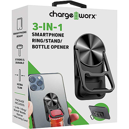 Chargeworx Cell Phone Ring, 3 in 1, Black, CHA-CX5228BK