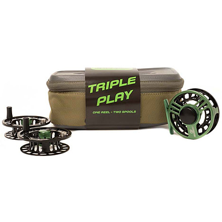 Cheeky Fishing Launch Triple Play Fly Reel and Spool Bundle, 3.25in, Green/Black, C-LAU-325-TGB