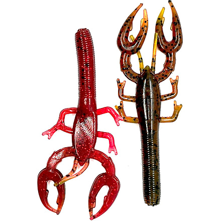 Chompers Baby Craw Hawg Soft Bait, 3.5, Green Pumpkin/Red Laminate, BCH310-59
