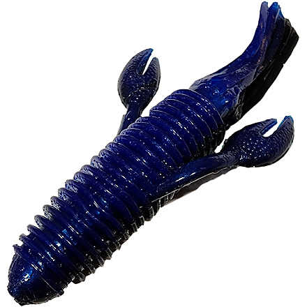 Chompers Craw Tube Soft Bait, Black/Blue Laminate, CT4N7-102