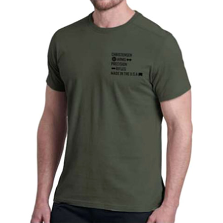 Christensen Arms Ammo Box Text SS Tee - Mens, Dark Olive, L, 730-CA069-40-00-201-04
