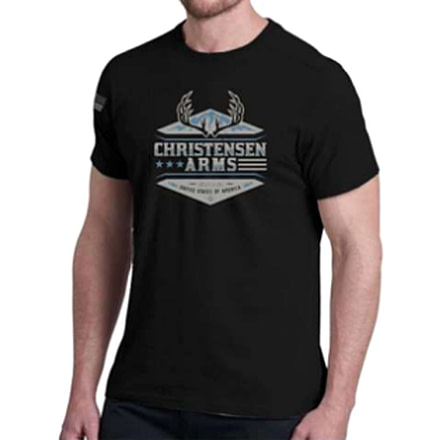 Christensen Arms Antler Wordmark SS Tee - Mens, Black, 2X, 730-CA057-40-00-000-06