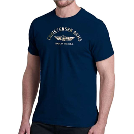Christensen Arms Camo Ram Wordmark SS Tee - Mens, Midnight Navy, 2X, 730-CA056-40-00-406-06