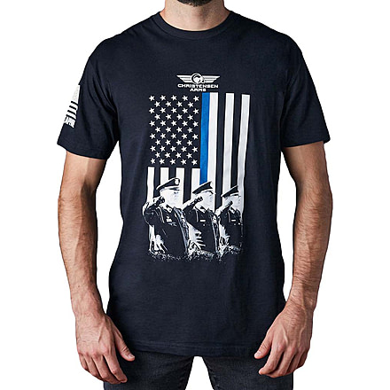 Christensen Arms Flag Blue Line T-Shirt - Mens, Extra Large, Black, 720-00043-03