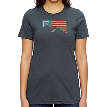 Christensen Arms Flag Silhouette SS Tee - Womens, Carbon, M, 730-CA099-40-01-103-03