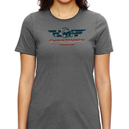 Christensen Arms Patriotic Ram Wordmark SS Tee - Womens, Gunmetal, XL, 730-CA101-40-01-108-05