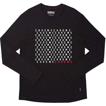Chrome Industries Chrome Word Play Logo Tee LS E30FB5E9, Black, LG, AP-522-BK-NA-LG