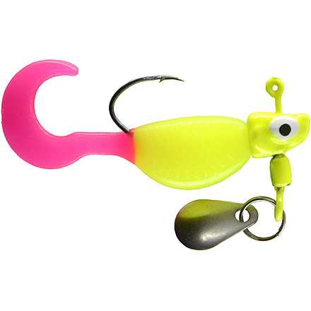 CHUBBS Panfish Wiggler, 3 Pack, 1/16 oz, #4 Hook, Chart + Chart/Pink, YWG116-CCP