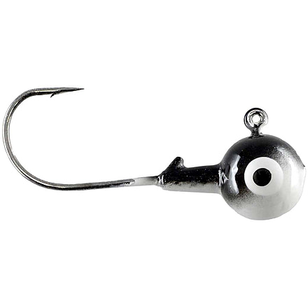 CHUBBS Two-Tone Colors Round Jigs, 3/8oz, #2/0 Hook Size, 10-Pack, Black/White, Y-TJH38-31