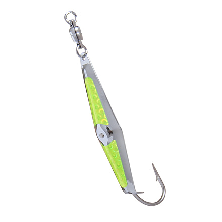 Clarkspoon Spoon, Squid #1, Silver/Chartreuse flash - with ball bearing swivel, 1BB-CF