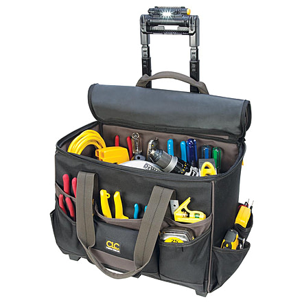 CLC Work Gear Tech Gear 17 Pocket - Light Handle 17" Roller Bag 56173