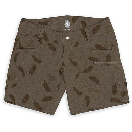 Club Ride Apparel Eden Shorts 7in - Womens, Canteen Feather Print, Small, 4449458978887