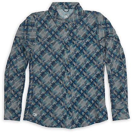 Club Ride Apparel Gracie Long Sleeve Shirt - Womens, Indigo Blue Mosaic Print, Small, 4740773937223