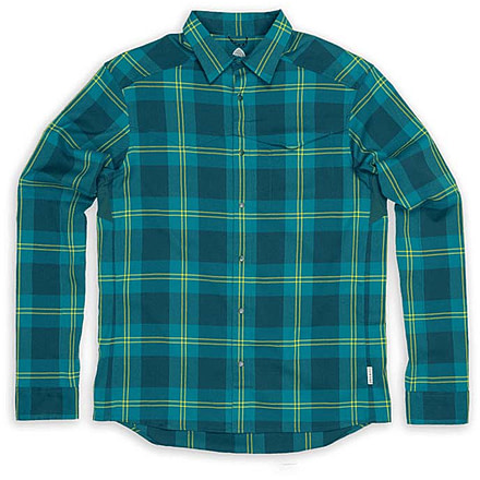 Club Ride Apparel Sawtooth Long Sleeve - Mens, Teal Citron Plaid, Small, 1879549345863