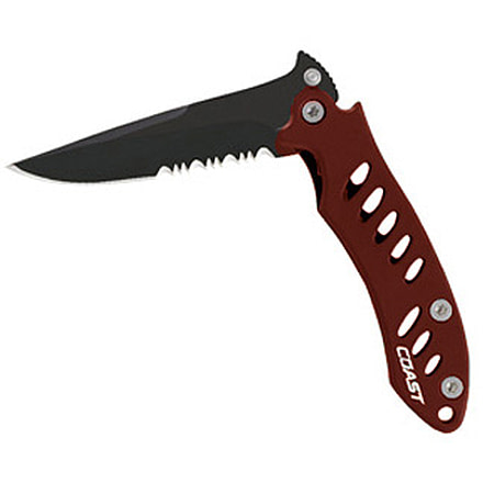 Coast Compact Tacitcal, Red Handle & Blade, ComboEdge CT-C20146PL