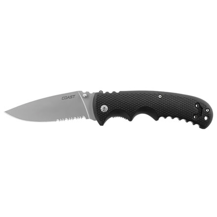 Coast DX318 Double Lock Folding Knife CP 3.75 in Blade,Black,Clam 21484