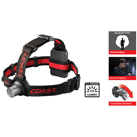 Coast HL5 Headlamp, 3 AAA Batteries, 175 Lumens CT-19351