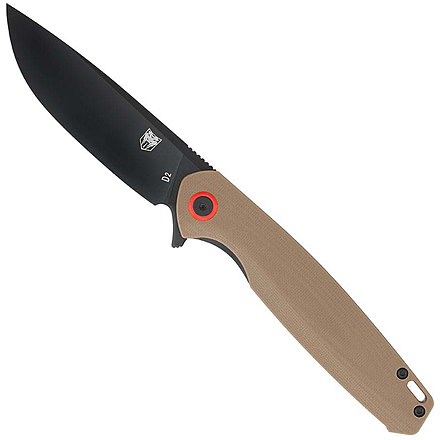 CobraTec Knives Rath Folding Knife, 3.5in, D2 Steel, Straight Back Blade, G-10, Brown Handle, CTRATHBRN
