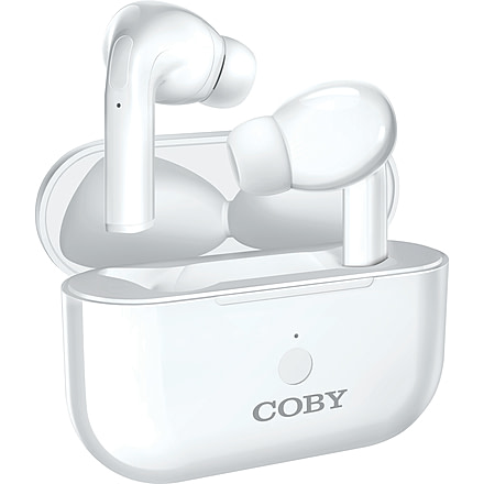 Coby 516 True Wireless Earbuds, White, COBY-CETW516WHT