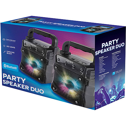 Coby True Wireless Bluetooth LED Party Speaker, Black, COBY-CSTW630BK