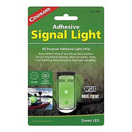 Coghlans Adhesive Signal Light, Green, 375 Mcd, 80 hr. Runtime 189422