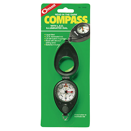 Coghlans Compass With LED Illuminated Dial and Magnifier Lid 0448