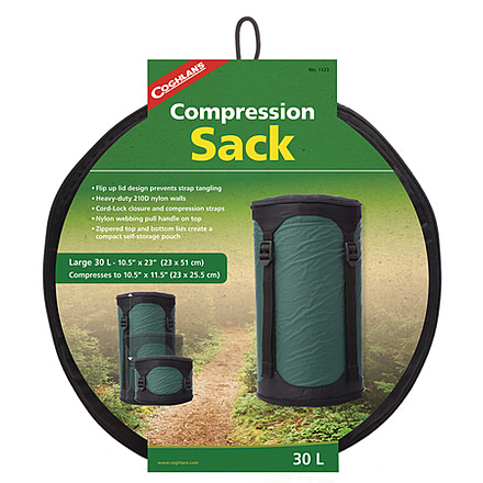 Coghlans Compression Sack, 30L, 10.5x23 Inches, Green, 1123