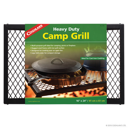 Coghlans Heavy Duty Camp Grill, Steel Frame w/Iron Mesh, Black COG1130