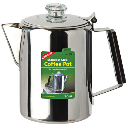 Coghlans Stainless Steel Coffee Pot, 9 Cup, 1340