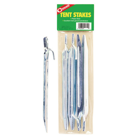 Coghlans Tent Stakes Plated Steel 12 Inch 4 Per Card 9812