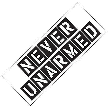 Cold Steel Never UnarmedBumper Sticker, White, 10.5in, CS-PRNUA