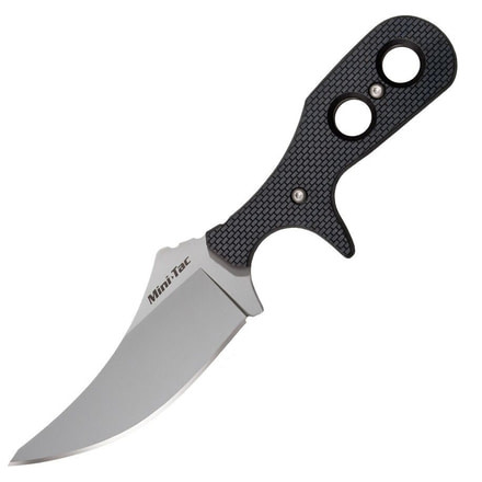 Cold Steel Mini Tac Skinner 6.63in Fixed Blade Knife, Black/Silver, 6.63in, CS-49HSFZ