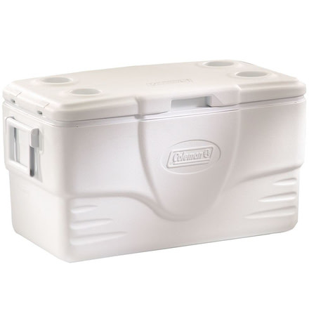 Coleman 50 Quart Marine Cooler, White, Holds 71 Cans 6250A763