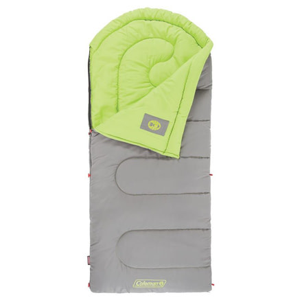 Coleman Dexter Point 40 Sleeping Bag,  Contoured Head, Gray / Green, 78 x 33 in 2000018128