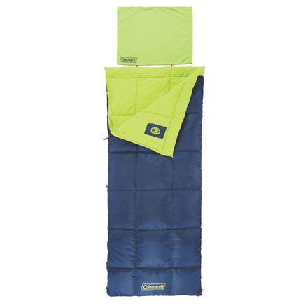 Coleman Heaton Peak 40  Sleeping Bag, Detachable Pillow Sleeve, Blue / Green, 75 x 33 in 2000018511