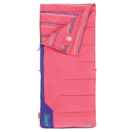Coleman Kid's 50 Rect Sleeping Bag, Glow In The Dark Design, Interior Tuck Pocket, Pink, 60 x 26 in 2000025289