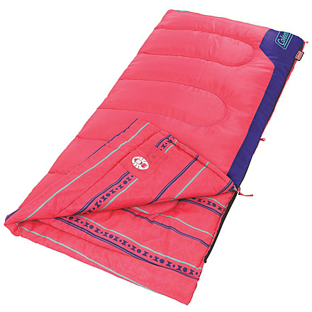 Coleman Kids Sleeping Bag, Glow Pink, Regular, 2000031486