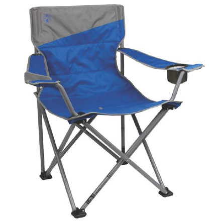 Coleman Quad Oversized Chair, Cell Phone Sleeve, Side Media Sleeve, Weight Capacity 600 lb, Blue 2000026491