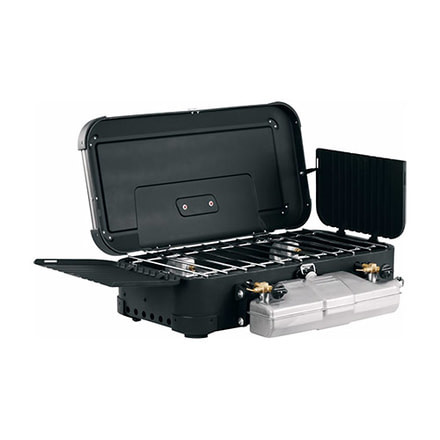 Coleman Signature Gladiator Dual Fuel 2 Burner Camping Stove, Fuel Type - Coleman Liquid Fuel, Unleaded Gasoline, Black 2000027355