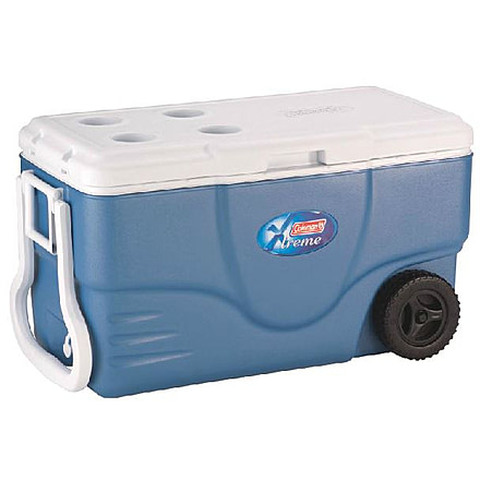 Coleman Xtreme 5 - 62 Quart Wheeled Cooler, Blue, Holds 85 Cans 6262A748