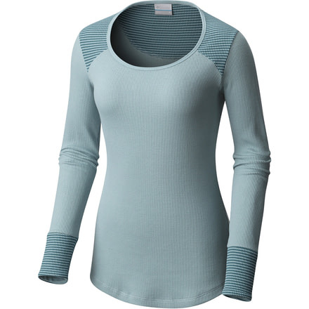 Columbia Along the Gorge Thermal Crew Long Sleeve Top - Women's-Stone Blue-Medium