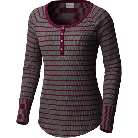 Columbia Along the Gorge Thermal Henley Long Sleeve Top - Women's-Dark Raspberry-Small