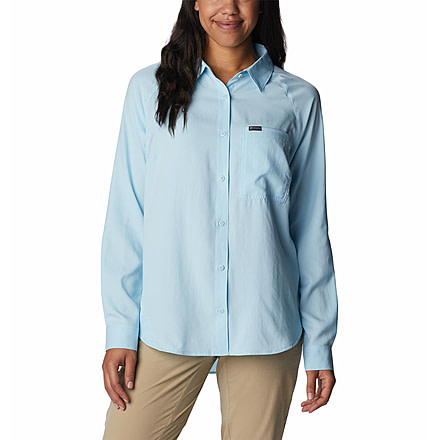Columbia Anytime Lite LS Shirt - Womens, Spring Blue, Small, 2032751490SpringBlueS