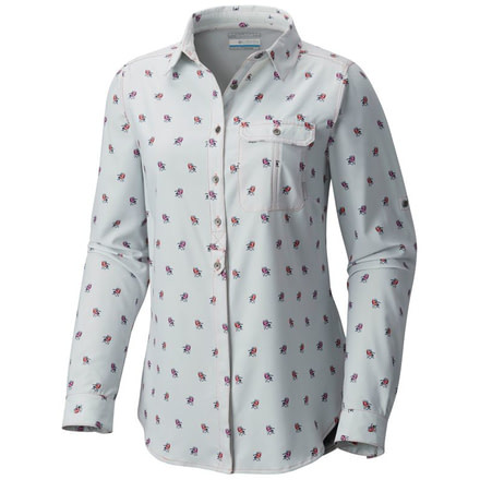 Columbia Bryce Canyon Stretch Long Sleeve Shirt - Womens, Blush Pink Campin Chairs Prt, L 1773651614L
