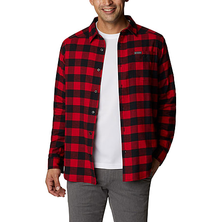 Columbia Cornell Woods Flannel Long Sleeve Shirt - Men's, Mountain Red Buffalo Check, Medium, 1617951615MntnRdBflChckM