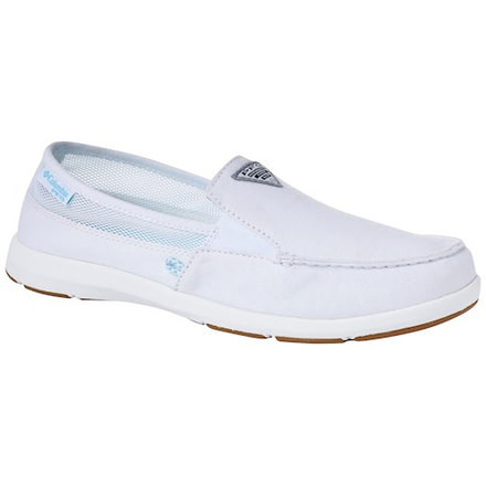 Columbia Delray Ii Slip PFG Boat Shoes - Womens, White/Coastal Blue, Medium, 6, 1832661100-6