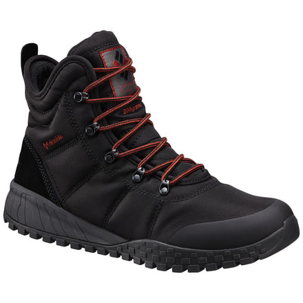 Columbia Fairbanks Omni-Heat Winter Boot - Men's-Black/Rusty-Medium-12